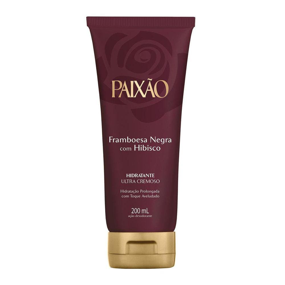 Creme Hidratante Corporal Desodorante Paixão Framboesa Negra com Hibisco 200ml