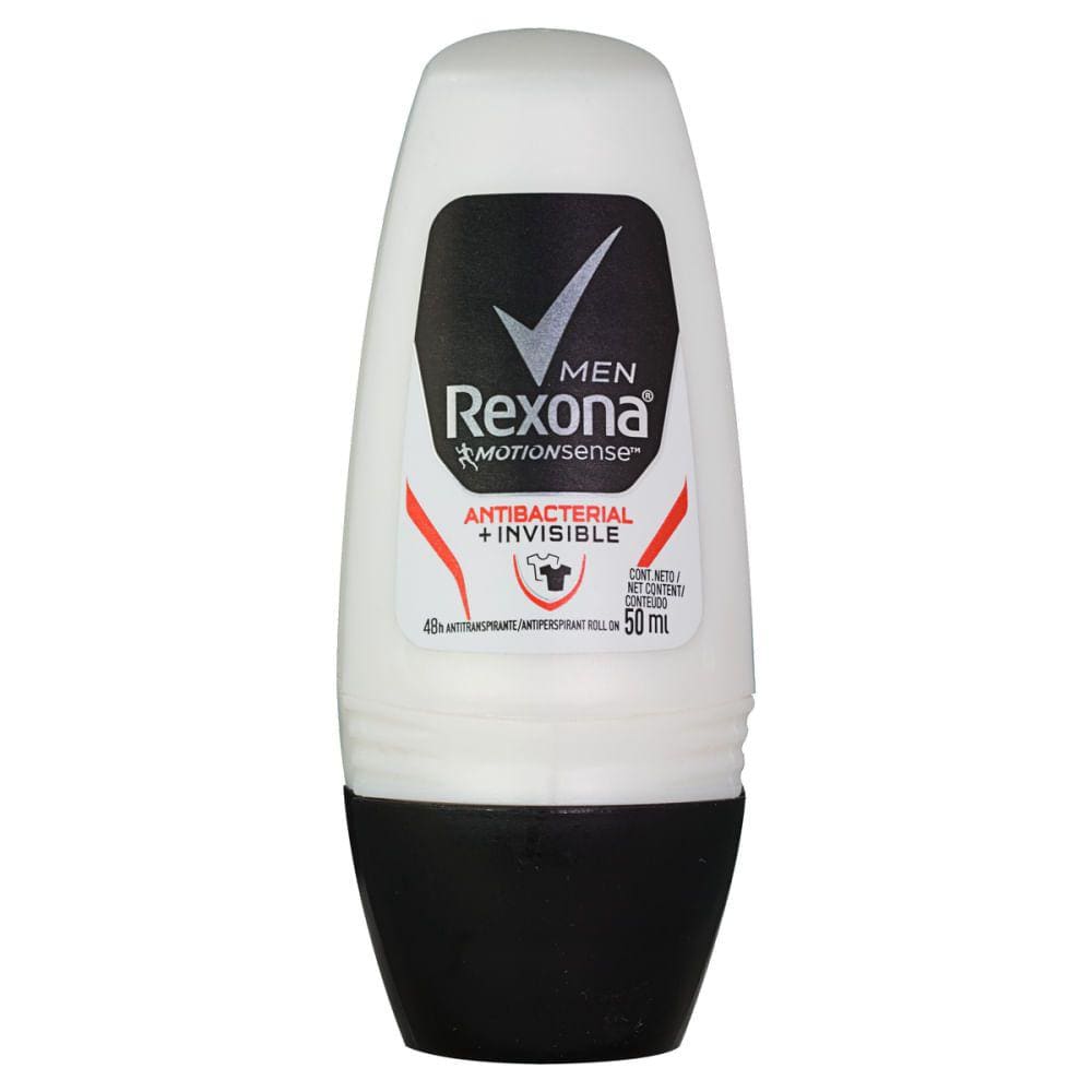 Desodorante Roll On Rexona Men Antibacterial Invisible 50ml