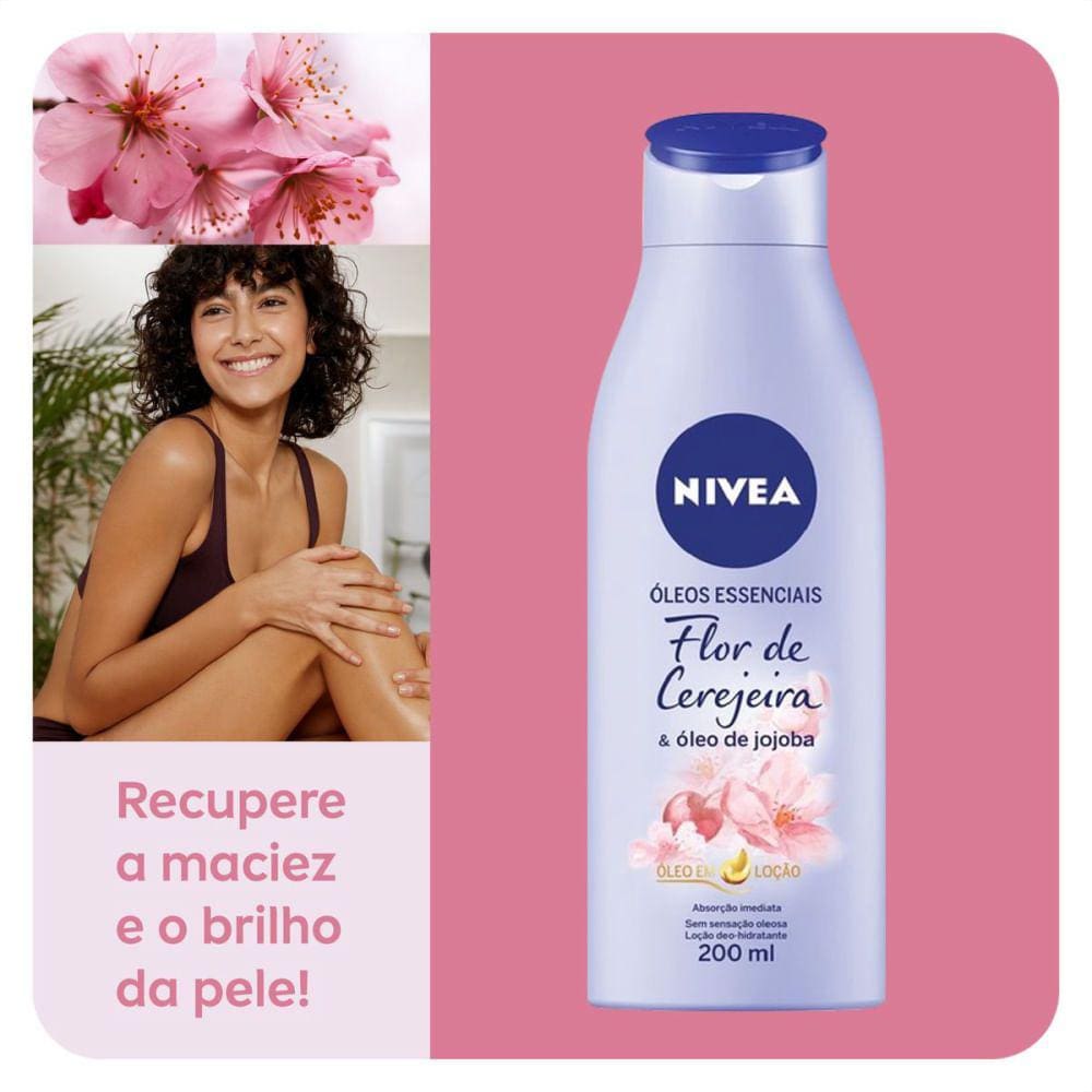 Creme Hidratante Corporal Nivea Flor de Cerejeira e Óleo de Jojoba 200ml