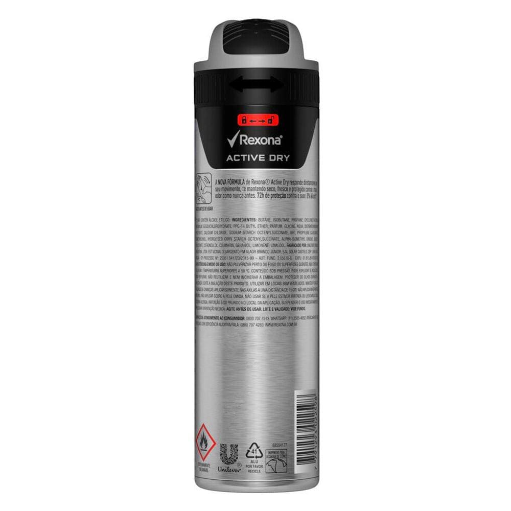 Desodorante Aerosol Rexona Active Dry/Azul 150ml