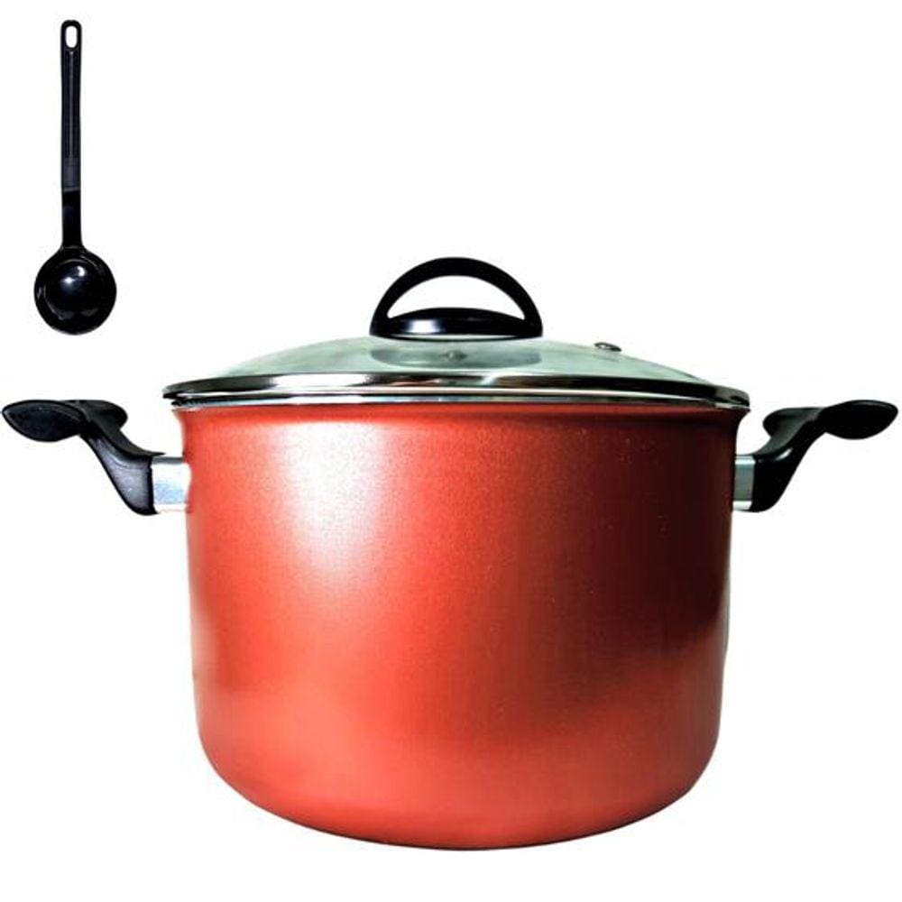 Caldeirão Panela 22cm Antiaderente Com Tampa De Vidro