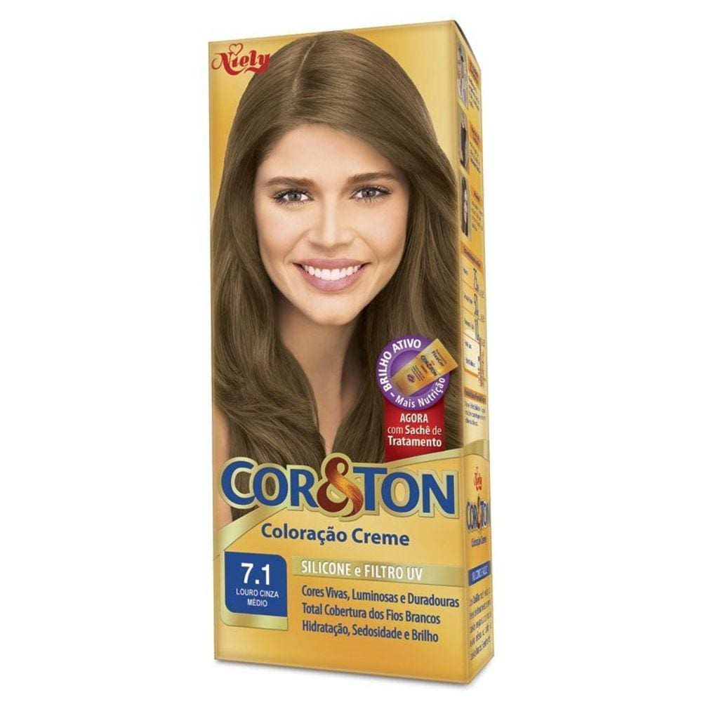 Tintura Creme Cor & Ton Louro Cinza Médio 7.1