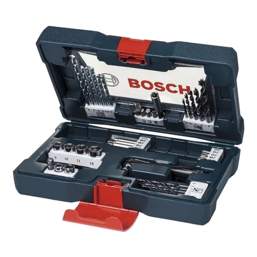 Kit De Brocas E Pontas Bosch V-line 41 Peças Com Maleta