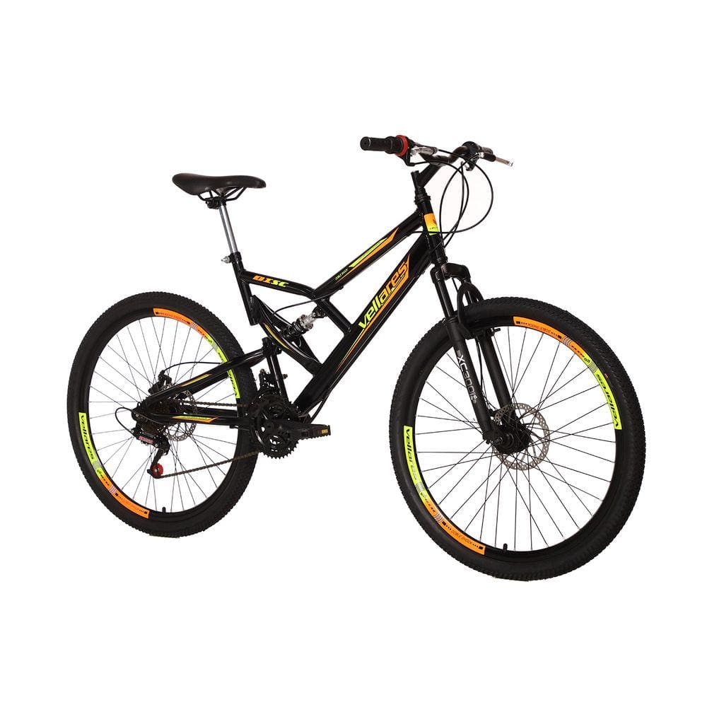 Bicicleta Colli GPS Aro-26 Com Dupla Suspensão, 36 Raias, 21 Marchas e  Freios V-Brake - Laranja