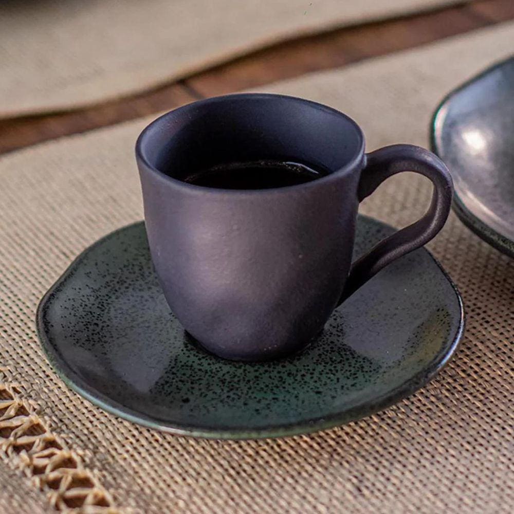Jogo 6 Xicaras Café Orgânico Stoneware Arauco Porto Brasil