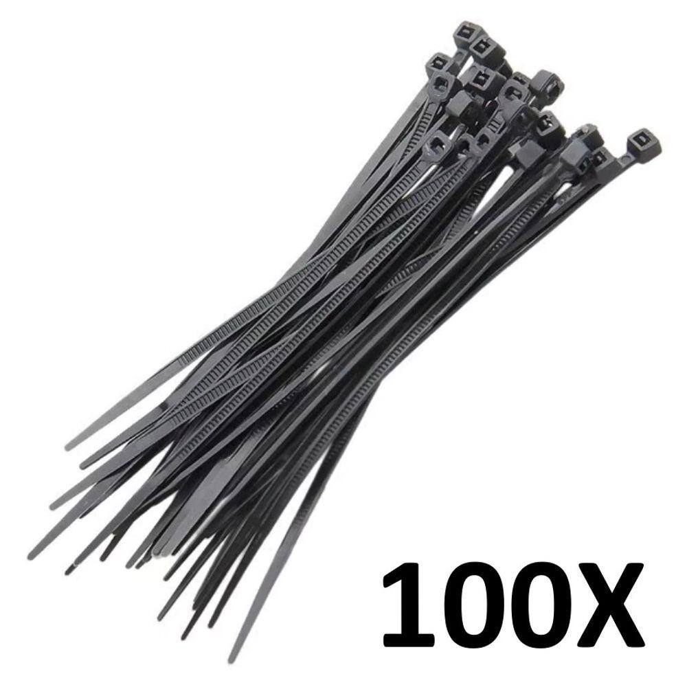 Kit 100 Abraçadeira Nylon Enforca Gato Preta 3,6mmx250mm