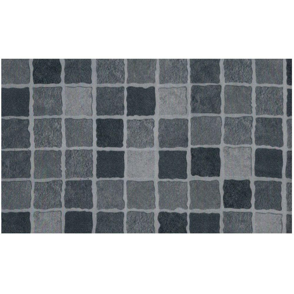 Papel de Parede Auto Adesivo 45cm x 5m Azulejo Cinza Sala Quarto Cozinha e Banheiro