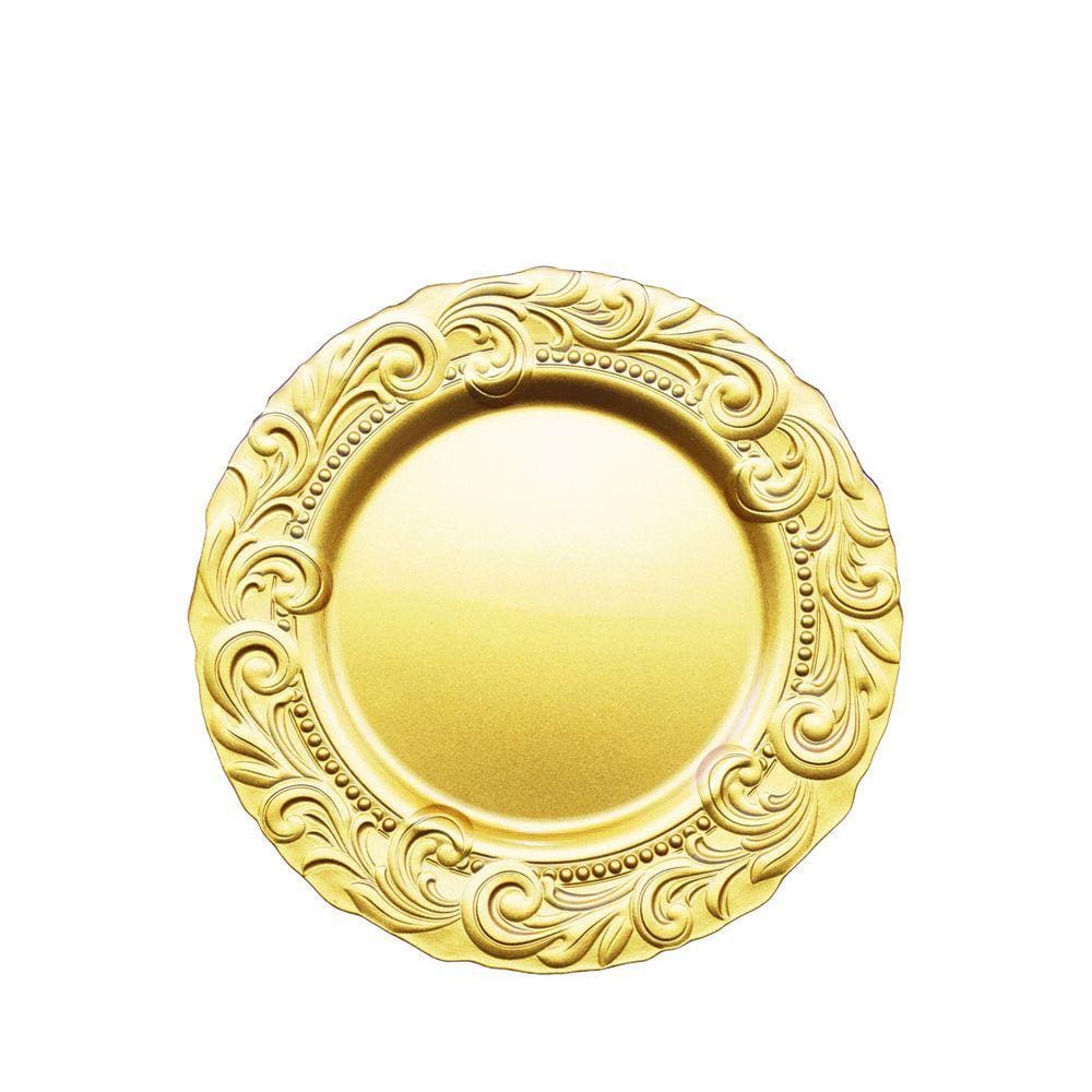 Sousplat de Vidro Renaissance Dourado 33 x 2,5cm