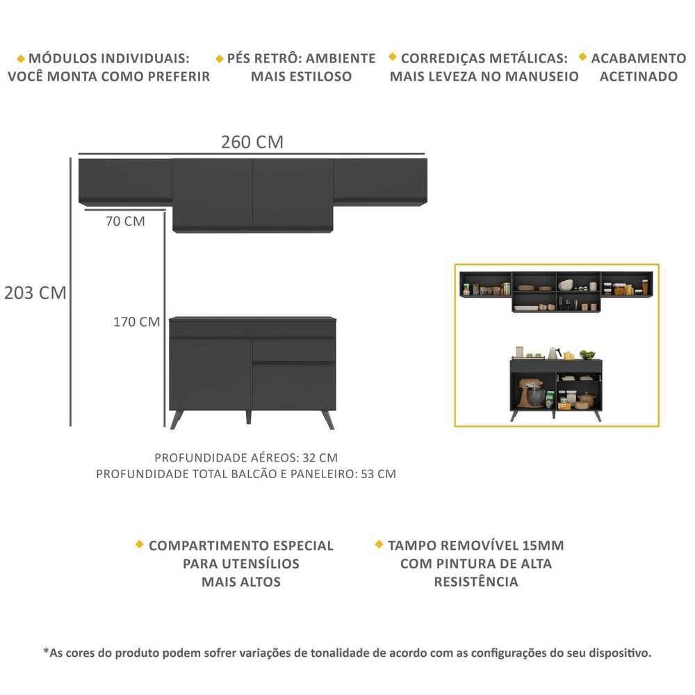 Armário de Cozinha Compacta 4 peças MP3697.895 Veneza | Extra