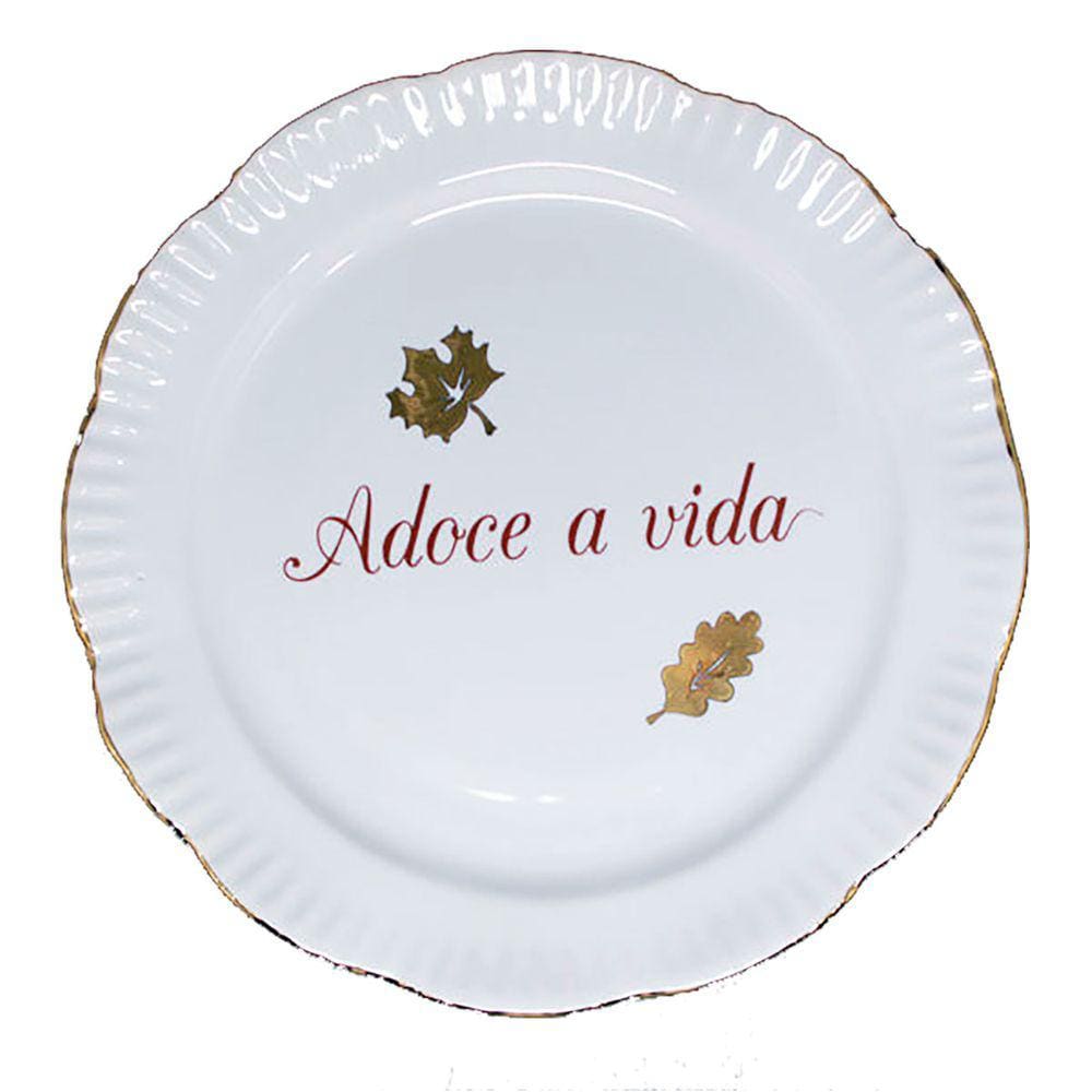 Prato de Sobremesa Cerâmica Ondulado Doçura 21x2,5cm - Unid.