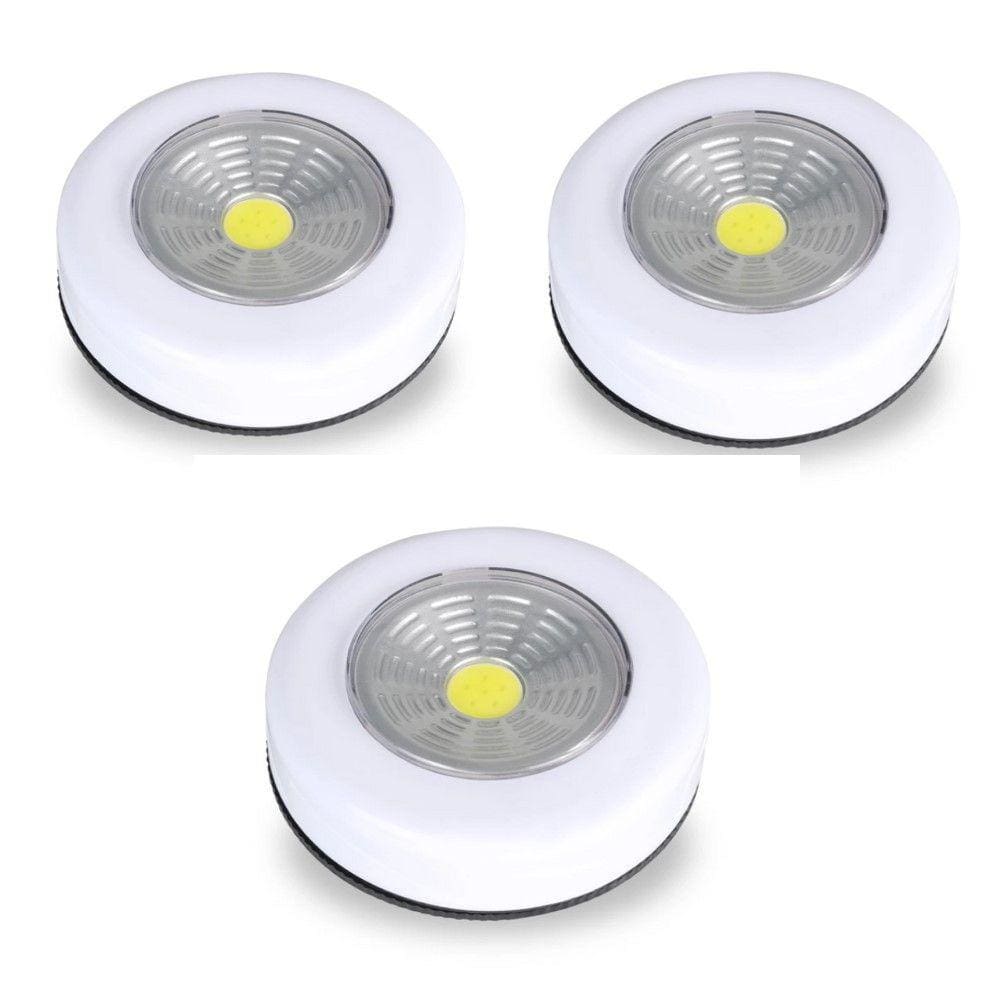 Conjunto 3 Luminárias Led De Toque Adesiva Com Luz Fria