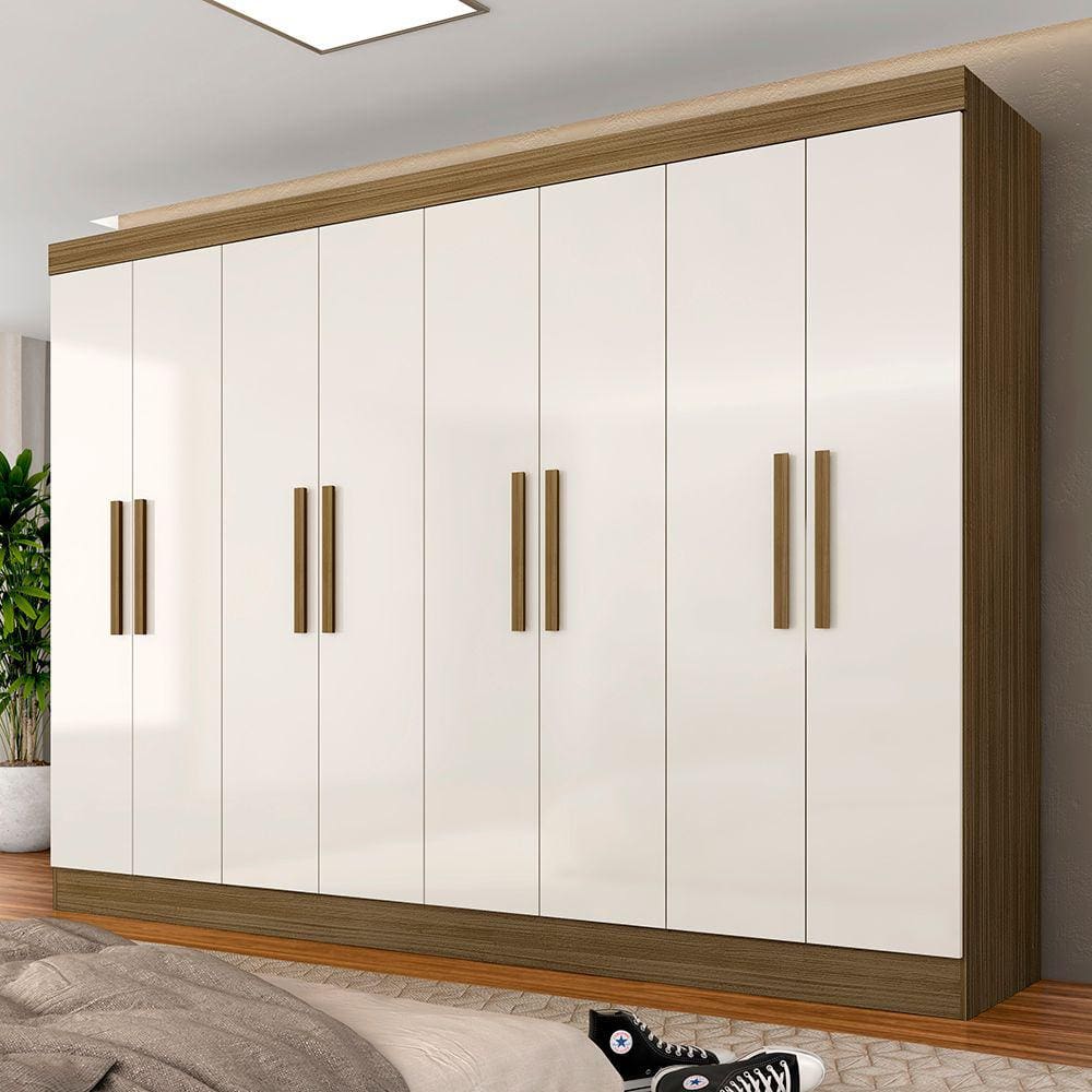 Guarda Roupa Casal Mariah 8 Portas Boreal/off White - Móveis Arapongas