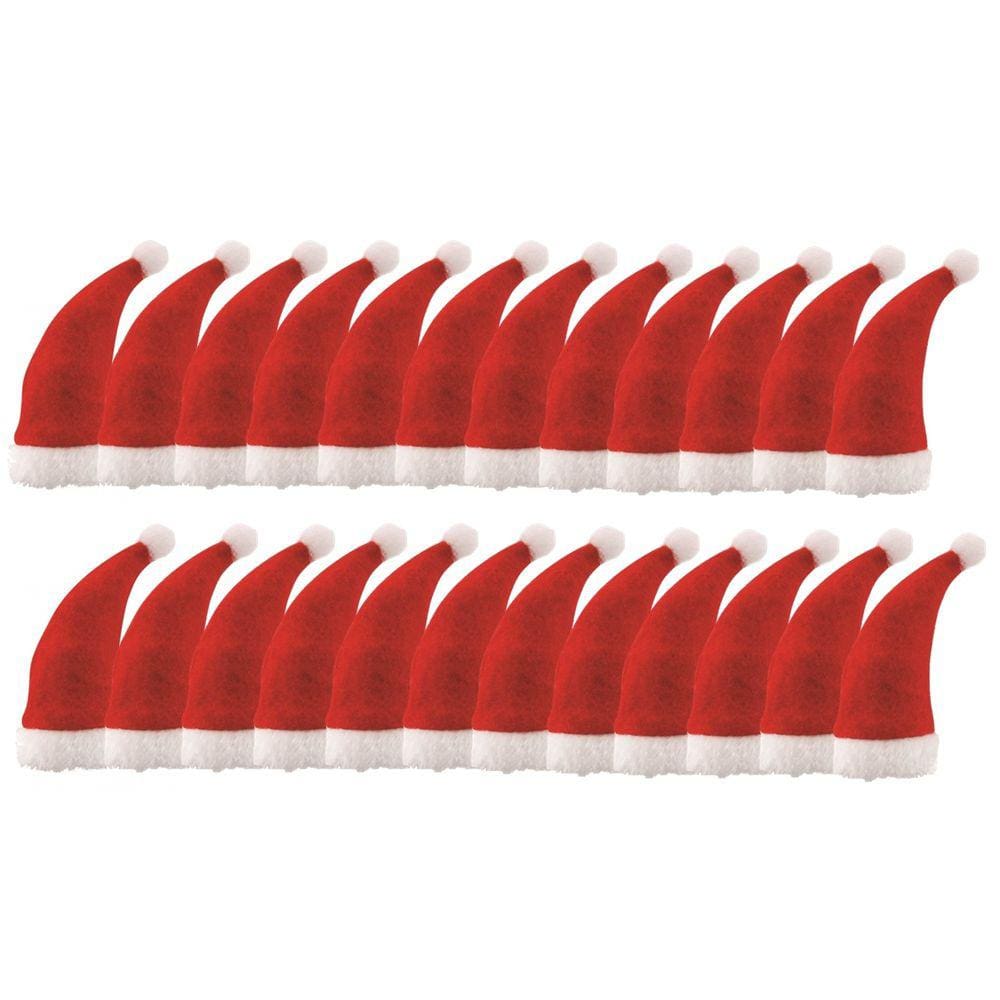 Kit Gorrinho Papai Noel 10cm Decoração Garrafa 24 Unidades - Magizi