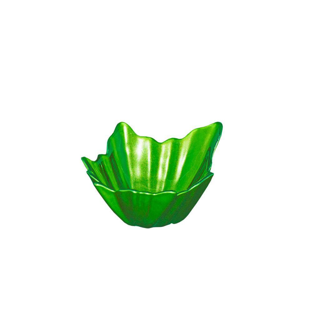 Bowl de Vidro Multiuso Leaves Verde 14 x 7cm