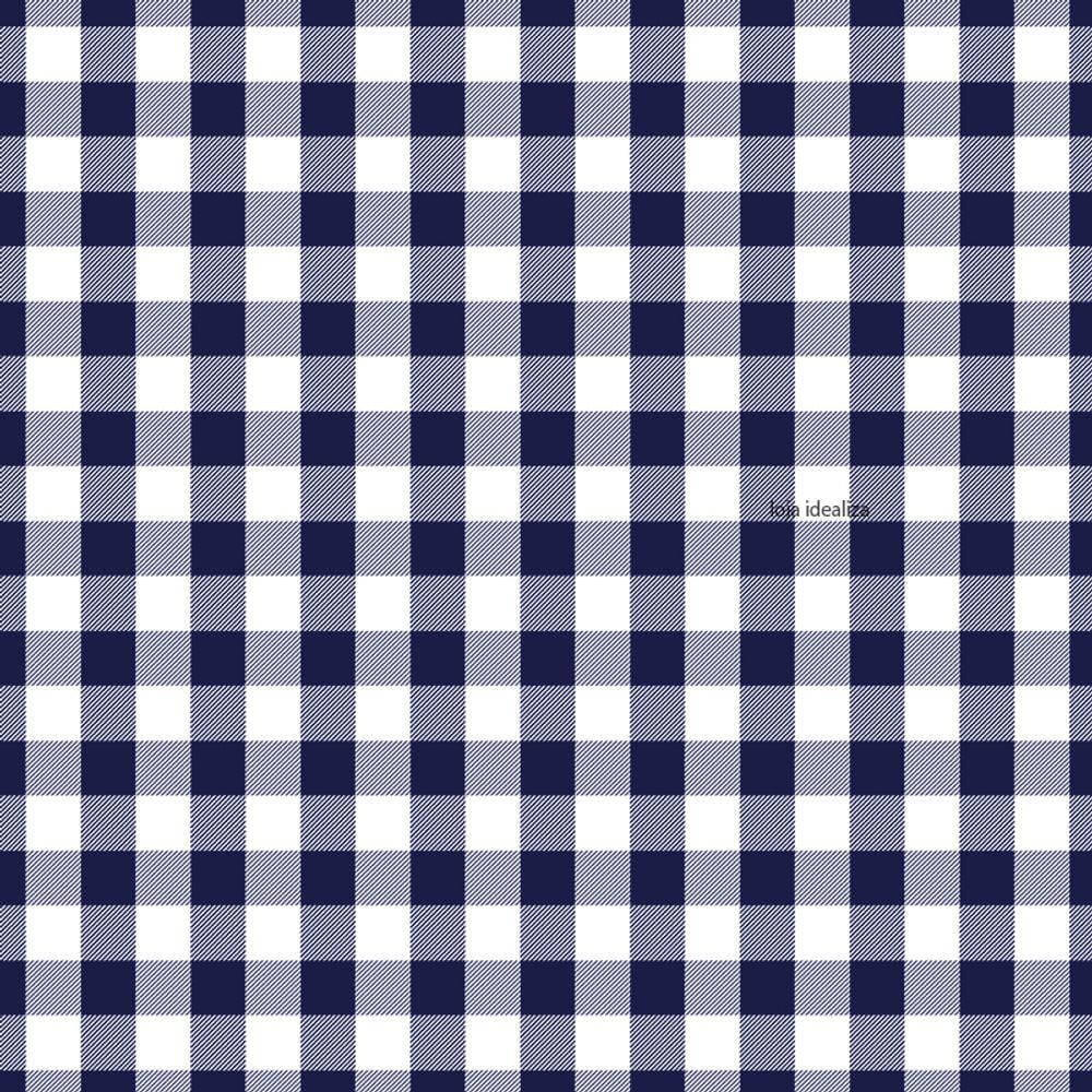 Toalha Mesa Térmica Impermeável Pvc Xadrez Azul 3,00x1,40