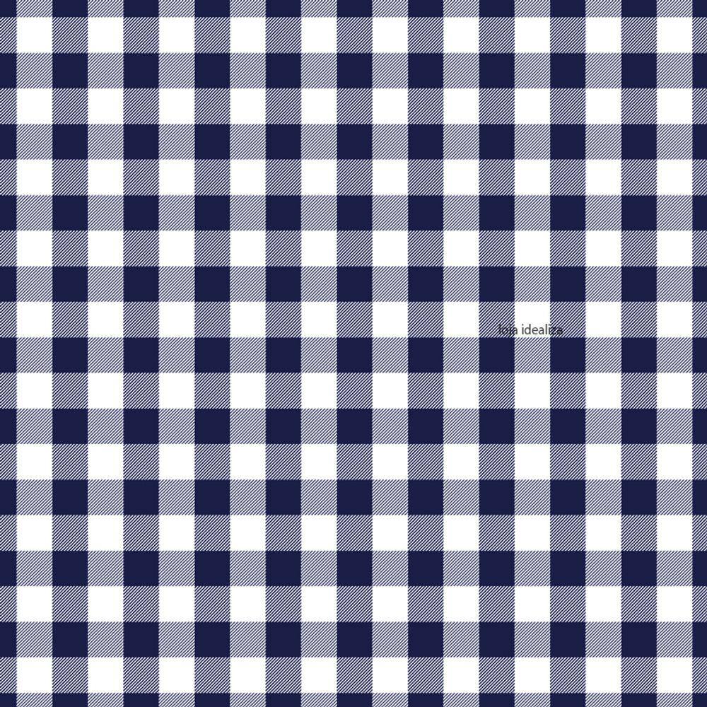 Toalha Mesa Térmica Impermeável Pvc Xadrez Azul 2,20x1,40