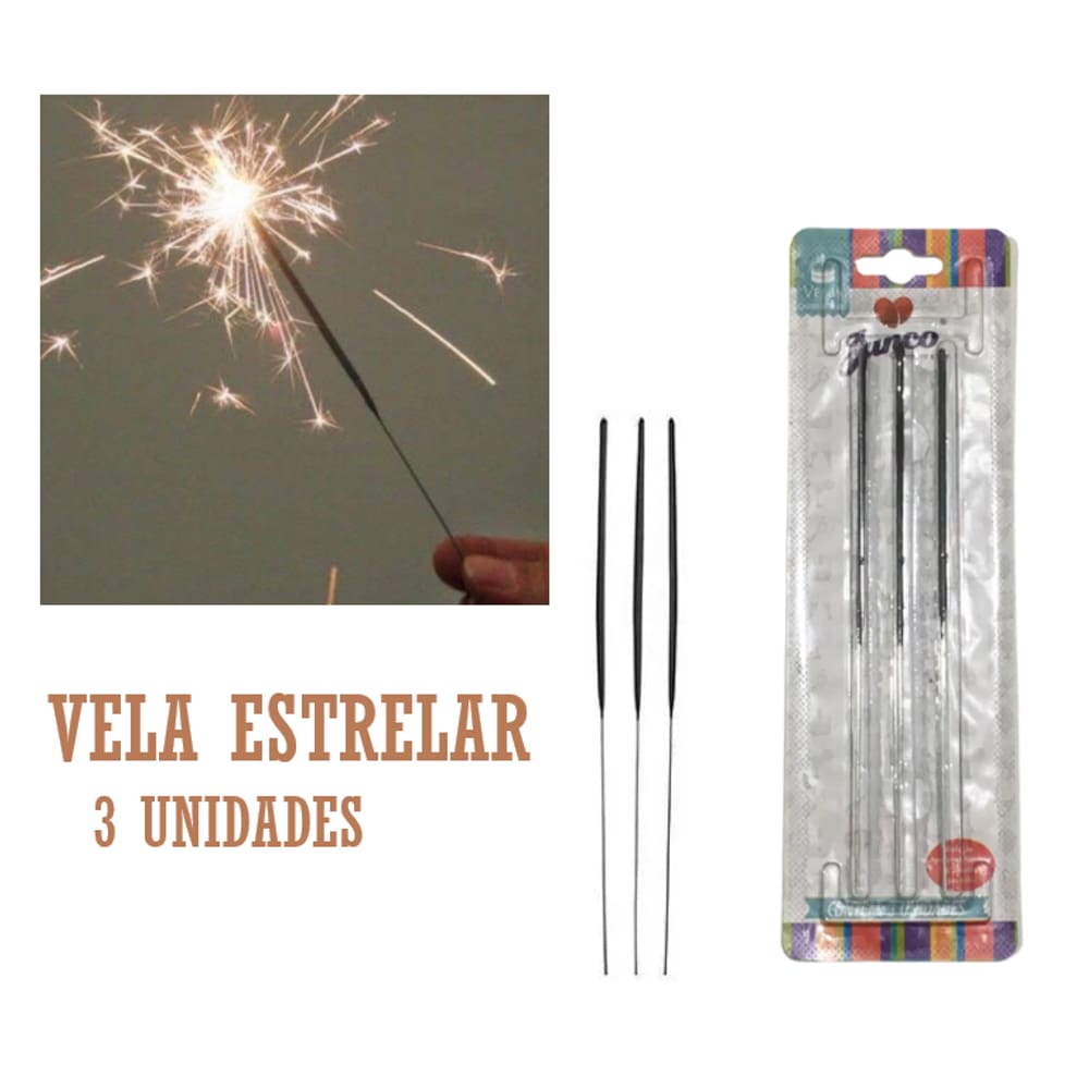 Vela Festa Estrelinhas Faíscas para festa Aniversário