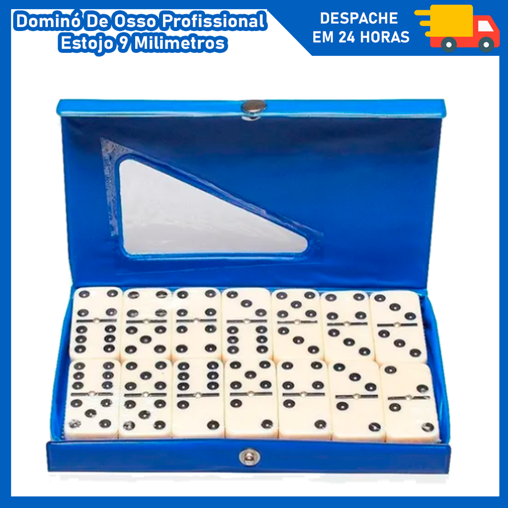 Jogo De Dominó Colorido 28 Pedras Profissional Osso Dominoes