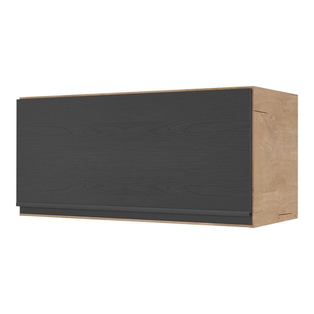 Armário de Cozinha Aéreo 1 Porta Basculante 70cm Lisboa Multimóveis MP2125 Rustic/Preto