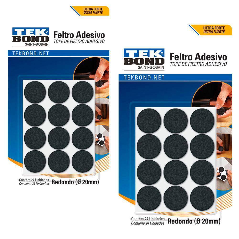 Kit 48 Feltro Protetor Adesivo Pé Sofá Cadeira Mesa Tekbond