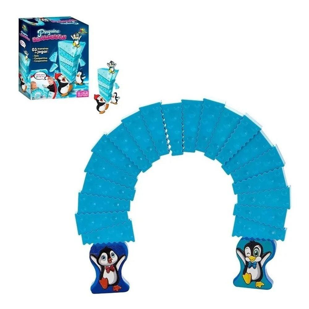 Jogo Infantil Pinguim Equilibrista Equilibra Cubos