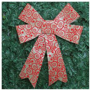 Kit 8 Enfeite Árvore Natal Laço Arabesco Com Veludo 42 Cm