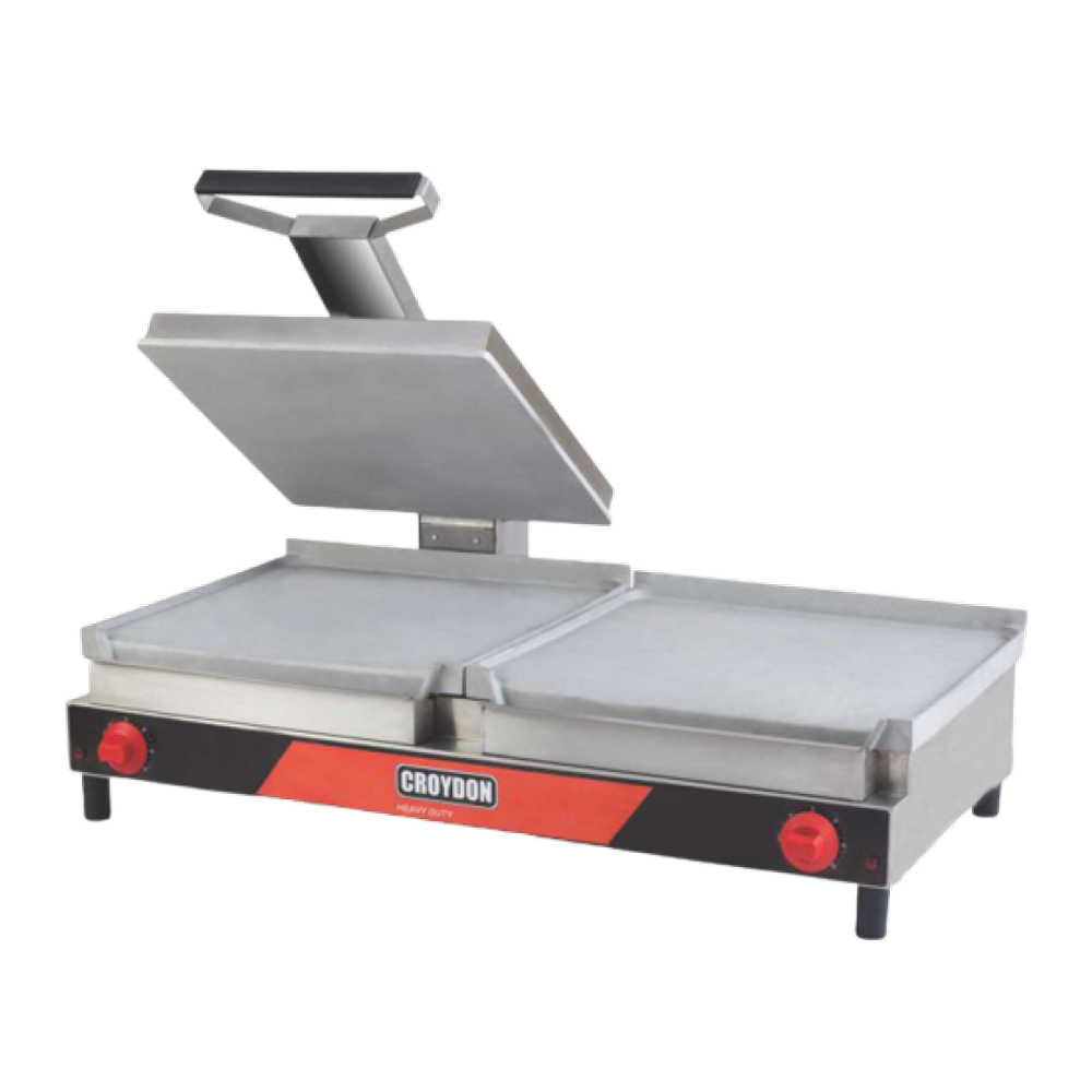 Sanduicheira Elétrica Conjugada com Prensa Grande em Alumínio Liso SCGL Croydon 220v