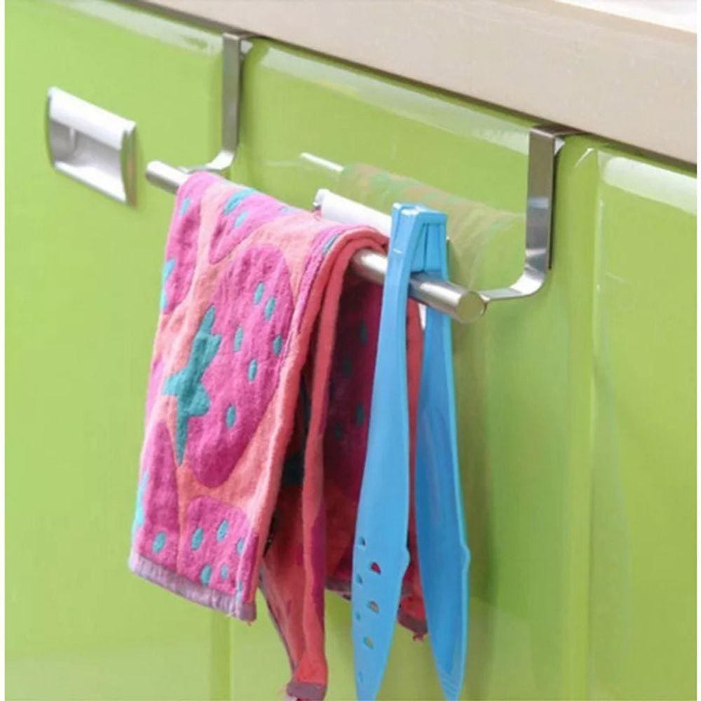 Suporte Pano De Prato Portátil P/ Porta Armário Aço Inox