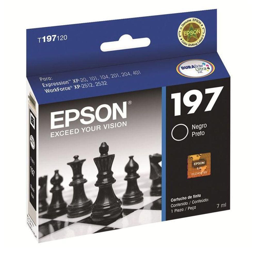 Cartucho Epson (197) T197120 preto 300 páginas