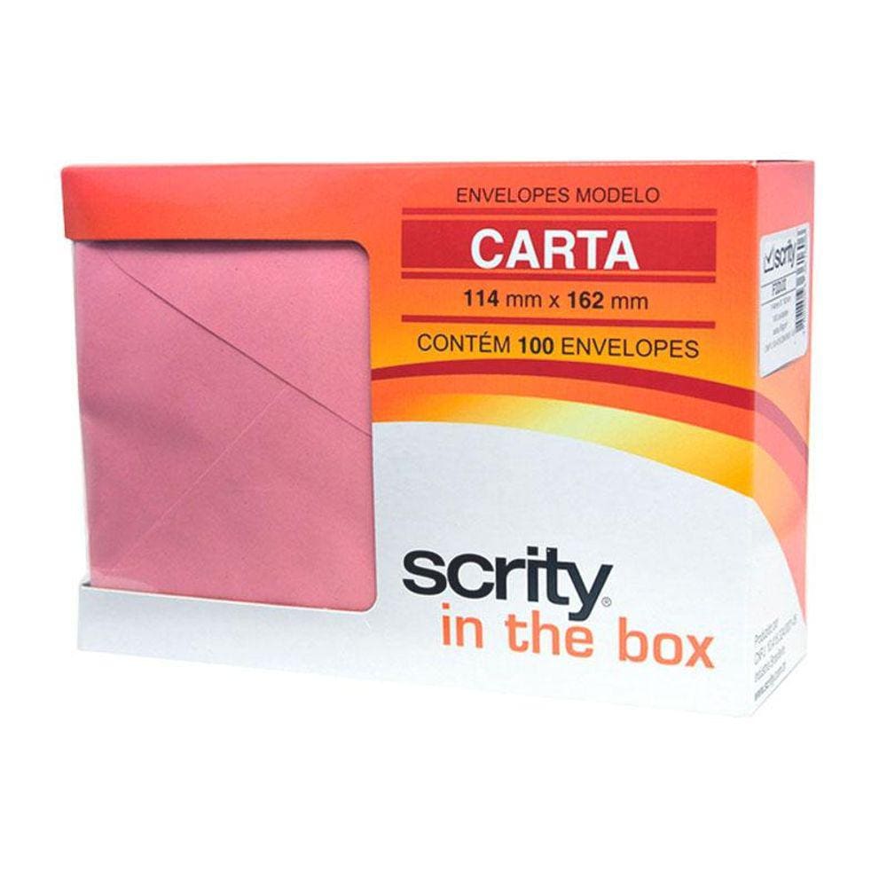 Envelope carta Color Plus Fidji 114x162mm rosa caixa 100 unidades Scrity
