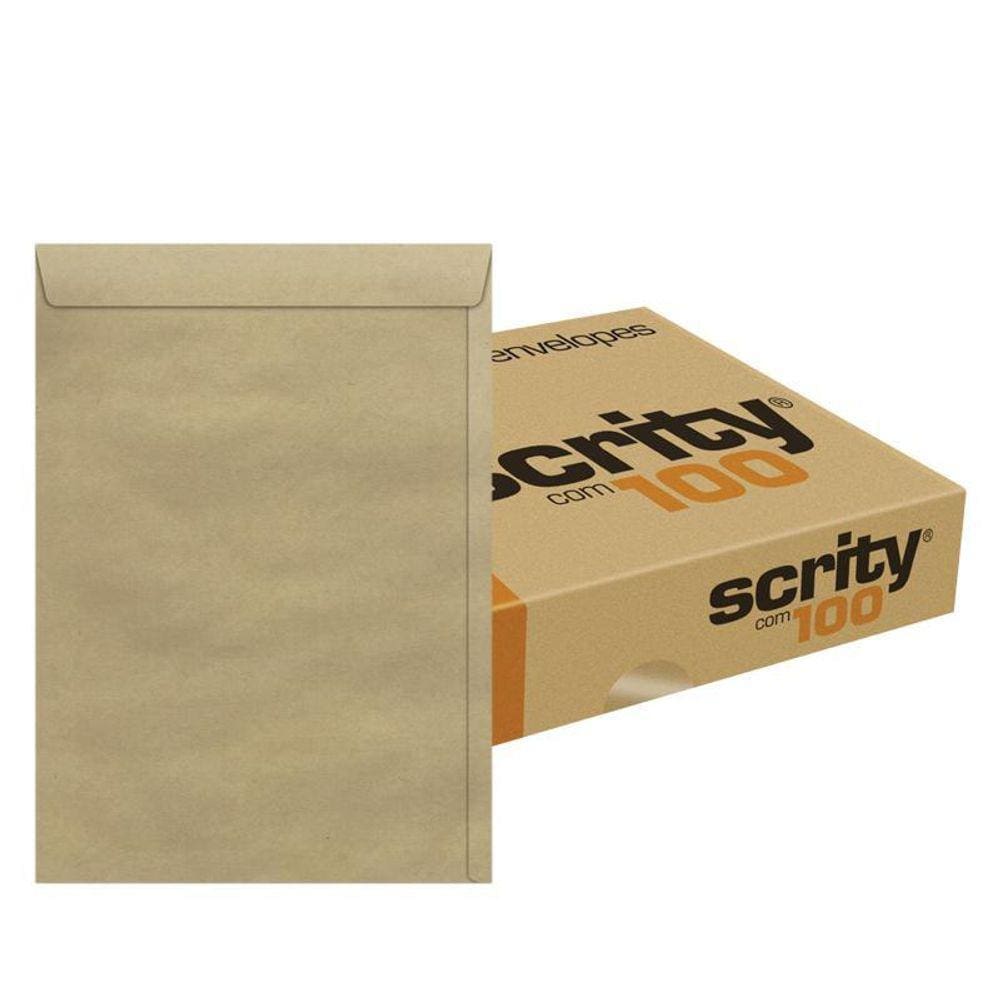 Envelope saco Kraft SKN335 250x353mm caixa com 100 unidades Scrity