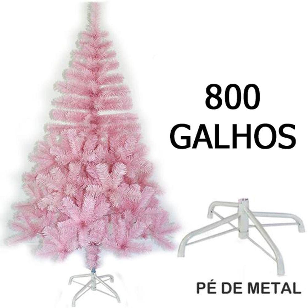 Árvore de natal rosa c/800 galhos 2,10M - CX210DF