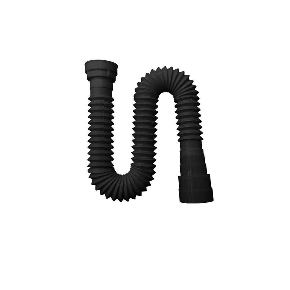 Sifão Sanfonado Multiuso Roscado 72cm - Rosquear e Pronto! Preto