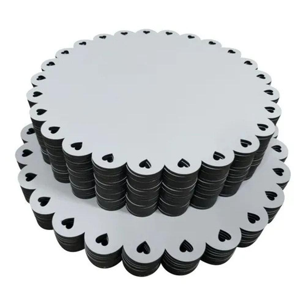 Cake Board 3mm borda de corações 35cm kit 20 un.