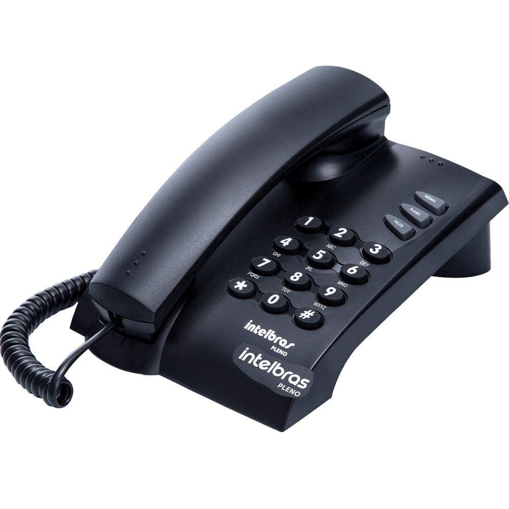 Telefone Fixo Intelbras Pleno Sem Chave Preto