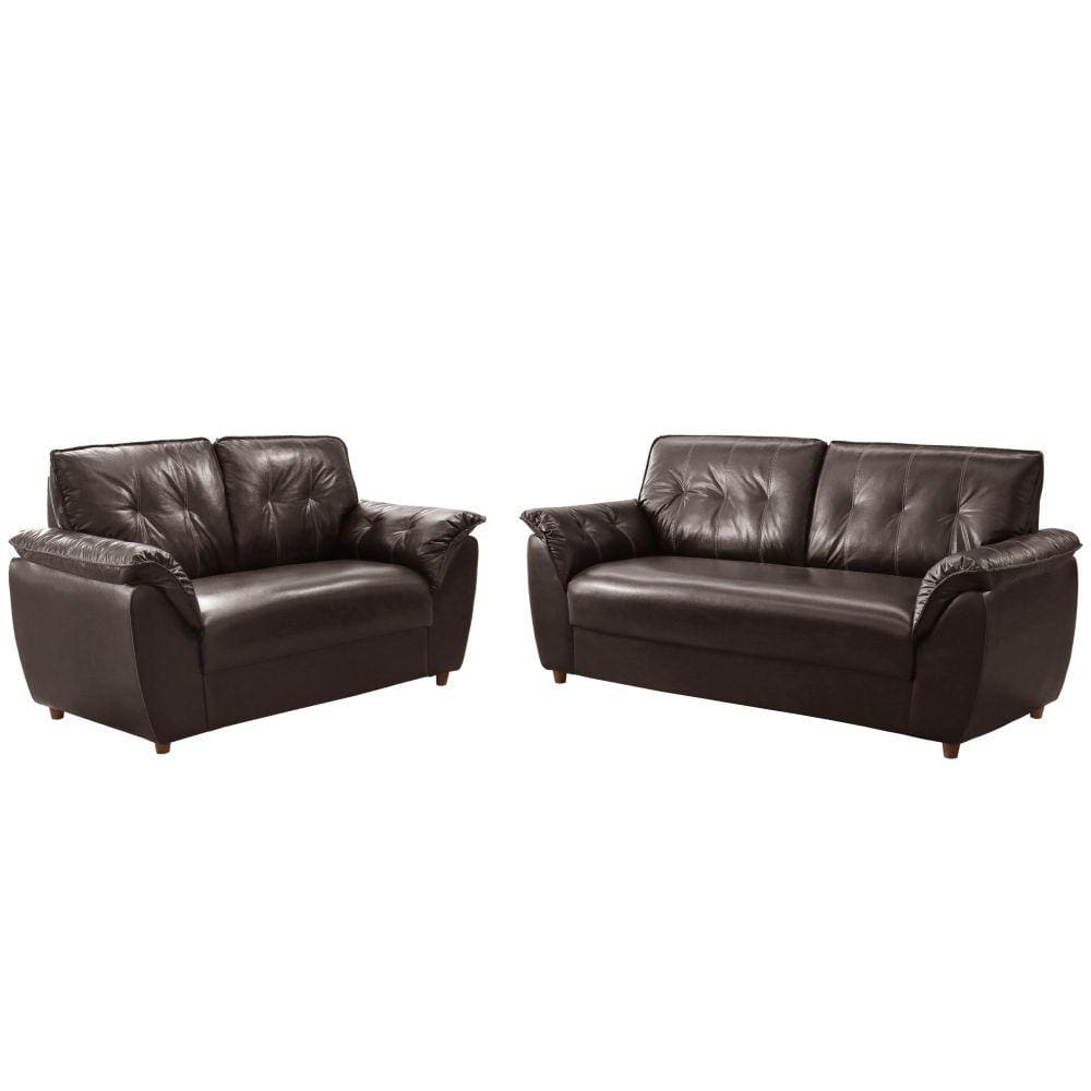 Sofá Rondomóveis 3 e 2 lugares R220 Cosmo revestimento em P.U – Café