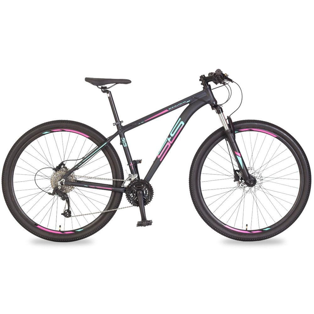 Bicicleta Status Bike Big Evolution 4.0 Aro 29 Susp. Dianteira 27 Marchas - Preto/rosa