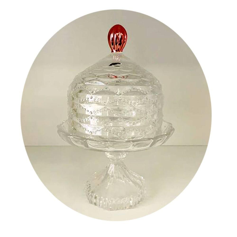Redoma De Vidro Com Pé E Ponta Rose Home Design