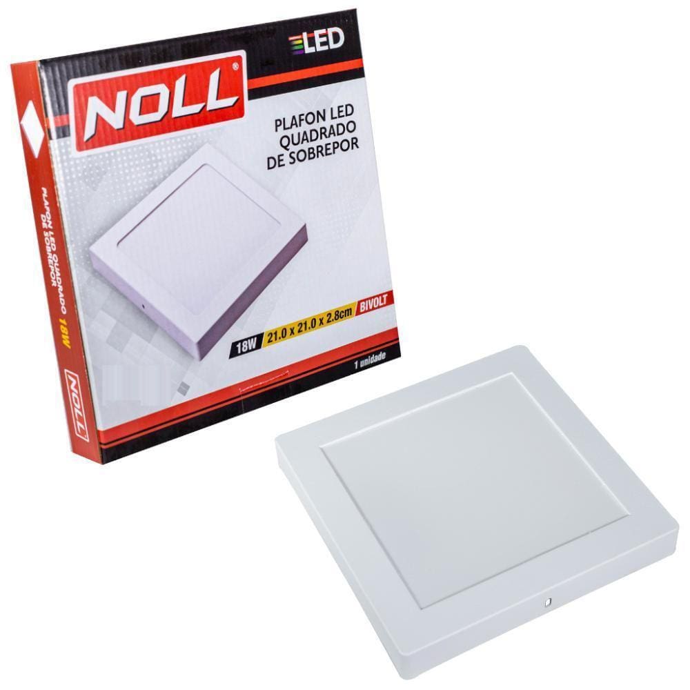 Painel Led Plafon Sobrepor Quadrado 18W 4000K Branco Neutro