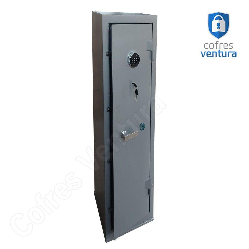 Cofre Armário Digital 130x30x30 para 09 peças (03 longas e 06 curtas) Cinza com Azul