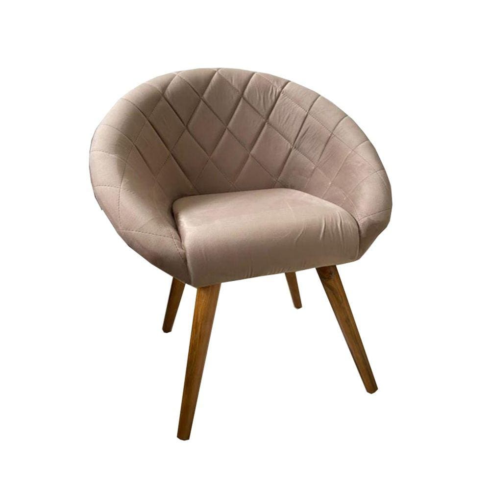 Poltrona Decorativa Sala Cadeira Oferta Emilia Pés Palito Suede