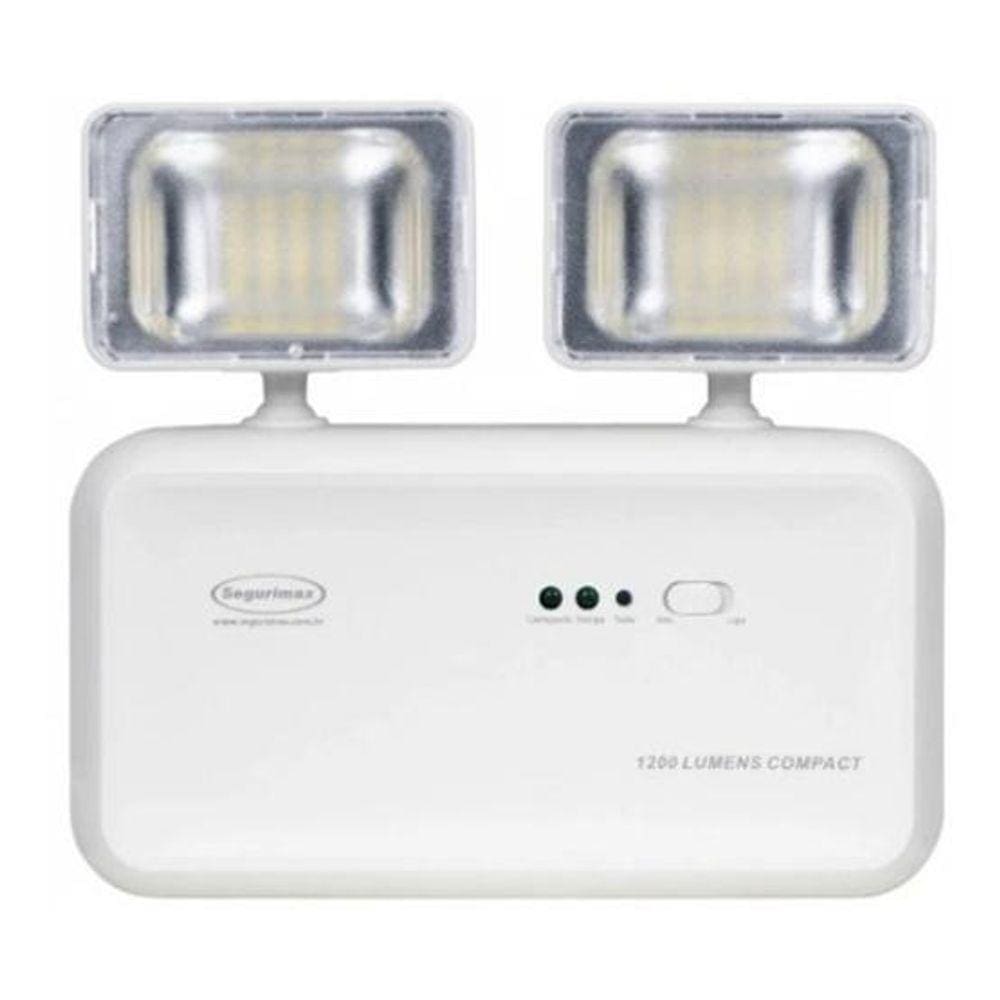 Iluminação Luz Emergência Led 1200 Lúmens Compact 2 Faróis