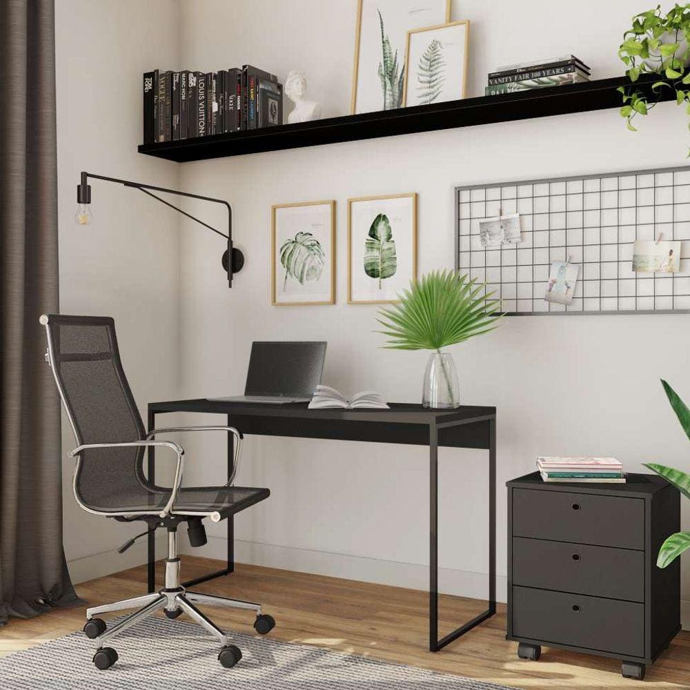 mesa de escritório marissa preta 120 cm