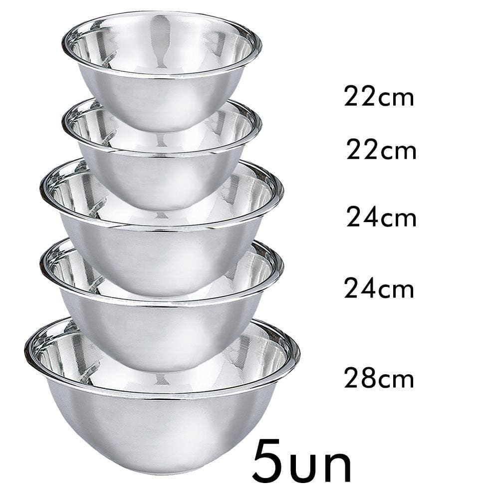 Conjunto De Bowl 5 Pçs Inox Class Home 22 24 28Cm