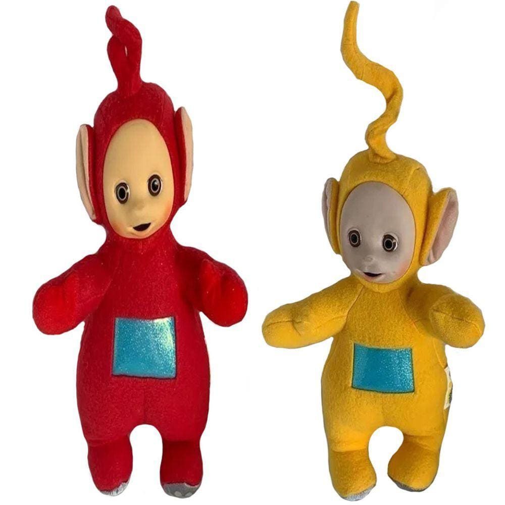 Kit 2 Bonecos Teletubbies Com os Personagem ,Amarelo,Vermelho 30cm