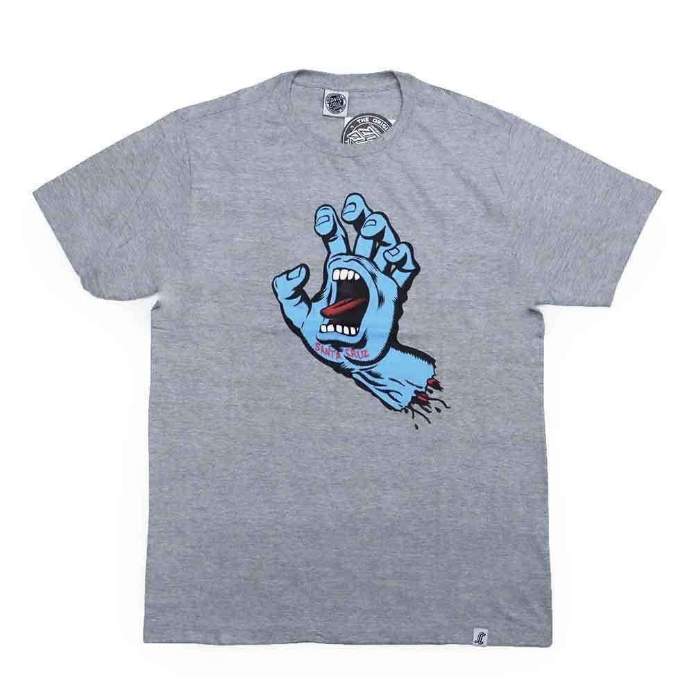 Camiseta Santa Cruz Screaming Hand Front Masculina Cinza Mes