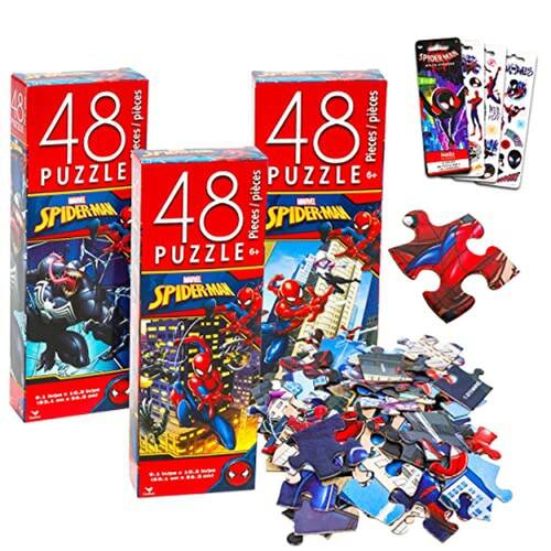 Marvel Spiderman Jigsaw Puzzle for Kids Bundle Spiderman Activity Set