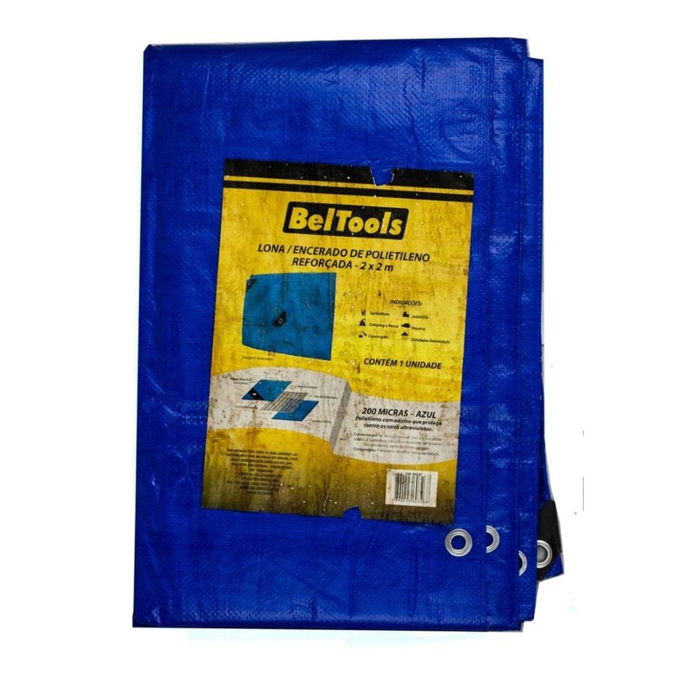 Lona Carreteiro Plástica Reforçada Azul 2x2m Beltools