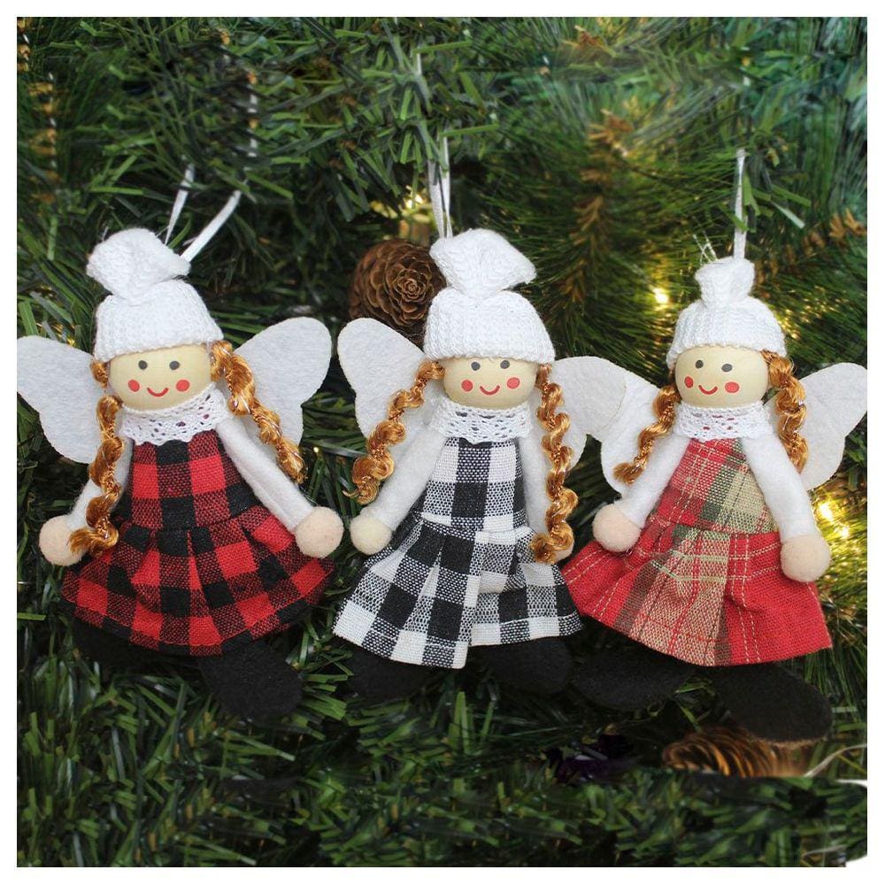 Kit 3 Enfeite Natalino Pendente Para Árvore De Natal Anjo 15cm