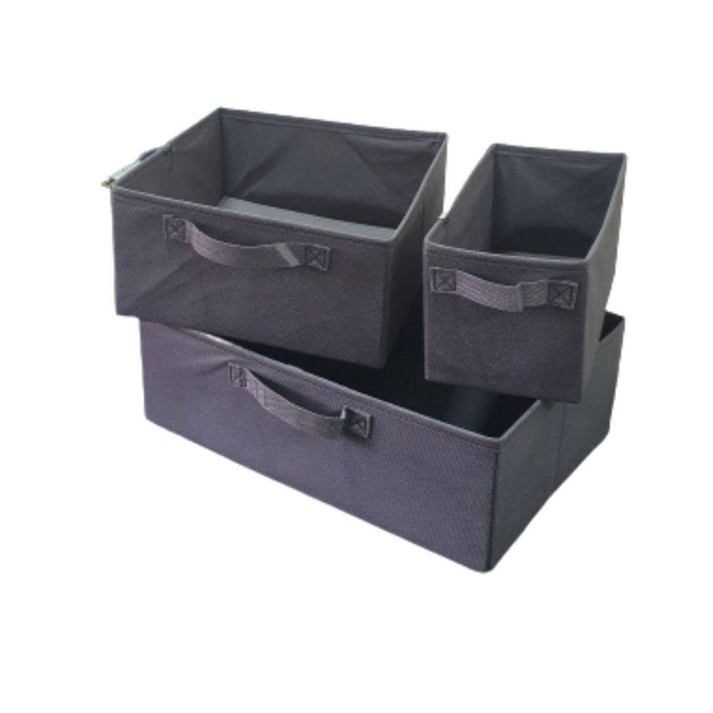 Kit Com 3 Caixas Organizadoras Coloridas Com Alça 3 Tamanhos